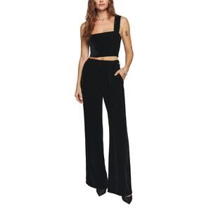Reformation Velvet Black Wes Size 2 P Pants